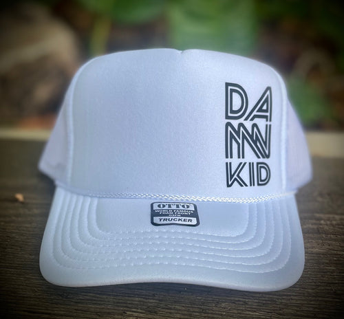 White Trucker Hat Stacked DK