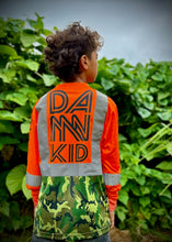 Load image into Gallery viewer, Youth Sub. HIVIS Orange w/ Faded Camo Long Sleeve T-Shirt