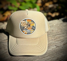 Load image into Gallery viewer, Brown Trucker Hats Camo Palm Leaves