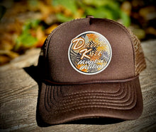 Load image into Gallery viewer, Brown Trucker Hats Camo Palm Leaves