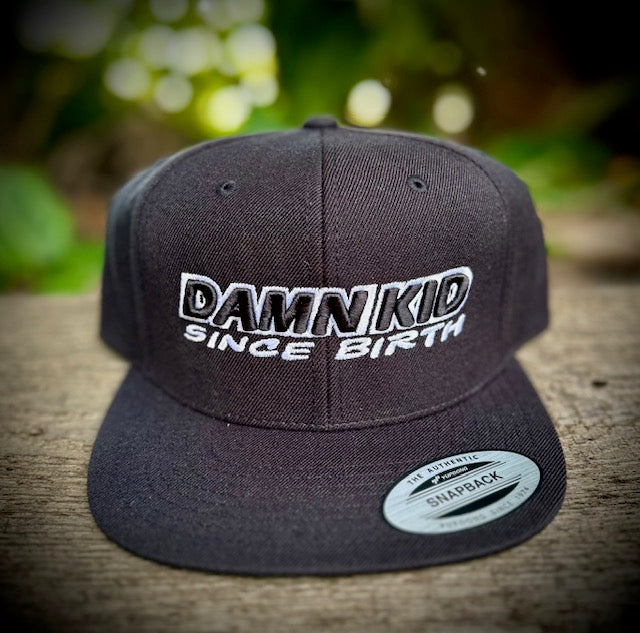 Black Flat Bill Snapback Hat DKSB